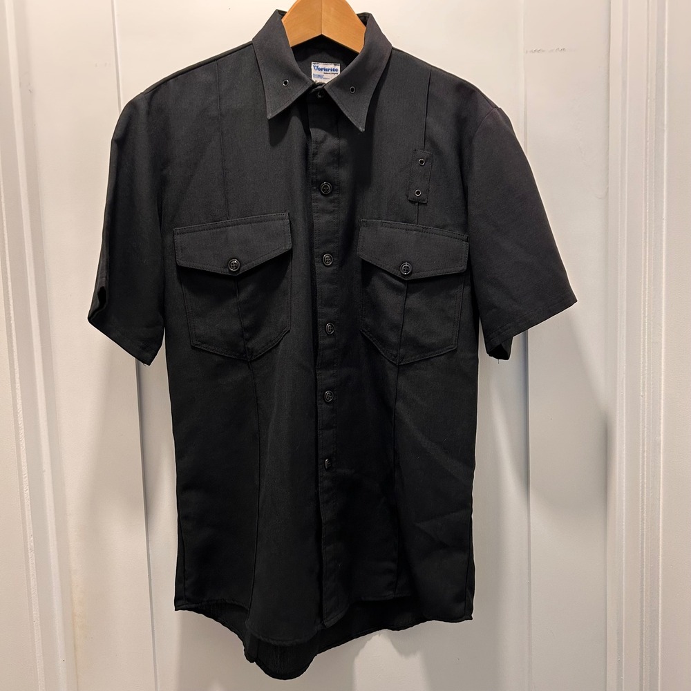 Workrite Nomex Aramid IIIA FR Short Sleeve Uniform‎ Men's 40 15.5 Black 2704 ZC